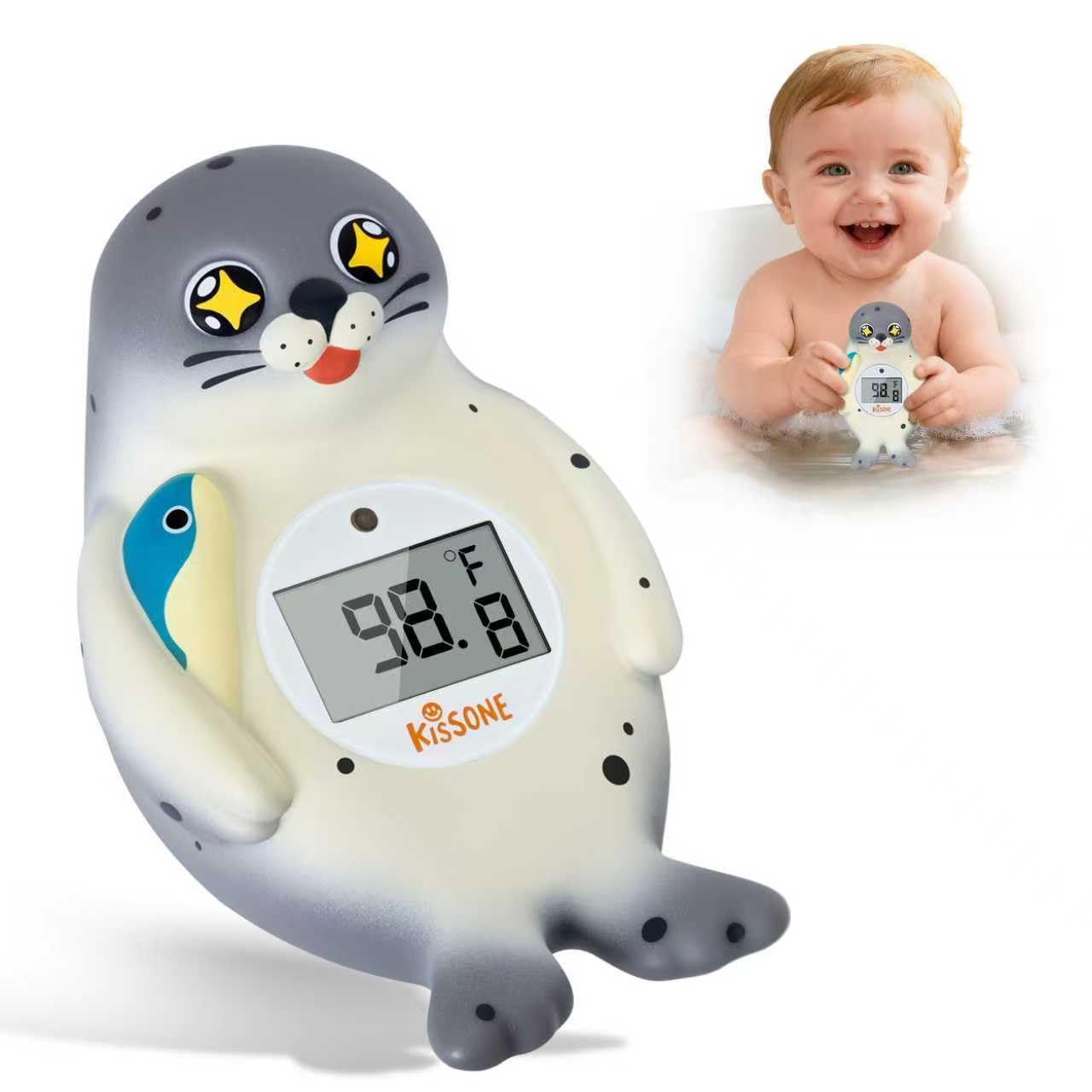KISSONE Baby Bath Thermometer Digital for Water Temperature – Fast & Accurate °F/°C Reading, Waterproof Floating Safety Thermometer for Infants & Toddlers