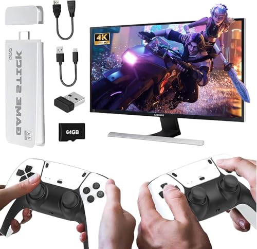 Wireless Retro Gaming Console, Nostalgia Game Stick with 23 Emulators 20000+ Games, Plug and Play Video Games for TV, 4K HDMI Output & 2.4G Wireless Controller Gamepad (M15 Game Stick)