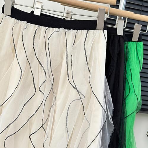 WDPL Women's Tulle Tutu Skirts Tiered Skirt Petticoat Elasticated Waist Pleated A Line Ruffles Skirts4