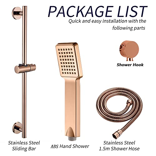 Cabezal de ducha de mano universal con barra ajustable de acero inoxidable resistente 6