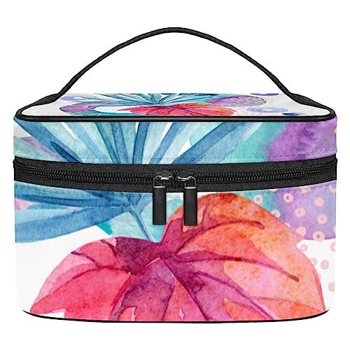 Trousse de maquillage pour dame feuille aquarelle pour ranger facilement tous vos cosmétiques