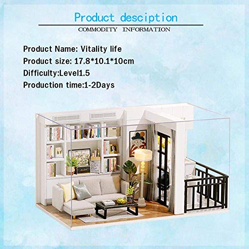 3D-DIY-Puppenhaus Mit Möbel-Led-Licht-Kits 1:32 Miniatur-Puppenhaus Mit Staubschutz Aus Holz, Handmontiertes Modell… – Bild 8