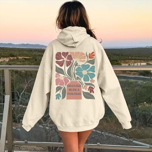 Women's Floral Graphic Bible Verse Boho Hoodie - image 3