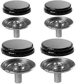 4 Bocas de Fogão Compatível para Esmaltec, Agata, Bali, Caribe, Veneza, Laguna, Munique e Veneza Super. Kit com 4 Espalhador 4 Queimador. Tampa Tampinha da Chama do Fogão Sorvete Queimador Completo