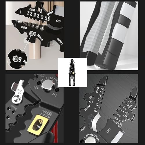 Image of 25-in-1 Multifunction Wire Stripper and Crimping Tool | Stainless Steel Cable Cutter, Wire Puller, Looping, Splitting & Electrical Stripping Pliers for Electricians, Technicians & DIY Wiring