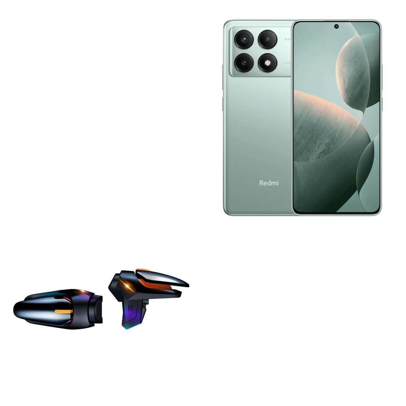 BoxWave Gaming Gear Compatible with Xiaomi Redmi K70E Touchscreen  QuickTrigger Auto, Trigger Buttons Autofire Gaming Mobile FPS Jet Black