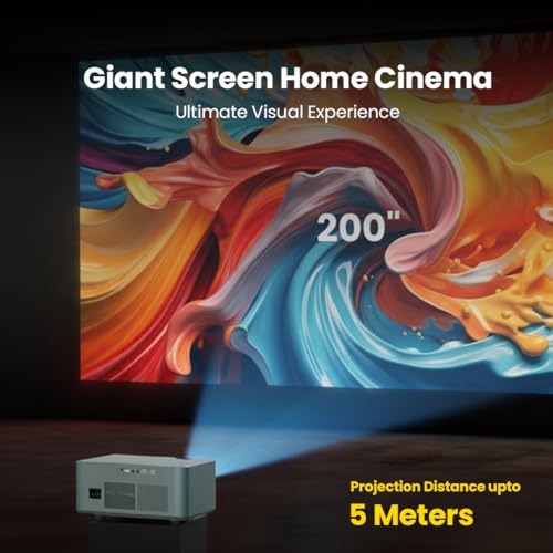 Image of Lapcare Laplay Llp-009 Fully Automatic 9000 Lumens Projector with 1920X1080 Full Hd&4K|Keystone Focus|Dual Band WiFi(2.5Ghz+5Ghz),Quad Core Processor|6-Piece Auto Hd Silent Lens,(5Wx2) Speaker,Black