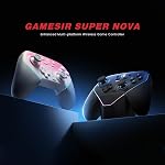 GameSir Super Nova Multiplatform Game Controller – 2.4G Wireless for PC/Switch/iOS/Android – Hall Effect Joystick & Triggers, Magnetic Faceplate, RGB Lighning,Charging Dock (Whipped Pink)