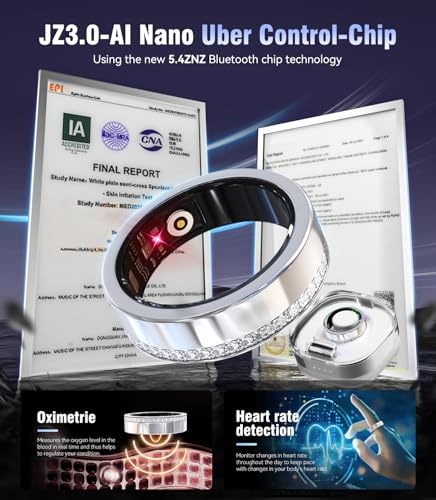 Image of 10 Gen Diamond Smart Ring and Wireless Charging Case【Industry Ranking No.1 - 0 Measurement Error】 2026 Smart Ring for Women & Men for Sleep Tracking Wearable Device,Fitness Ring 8#