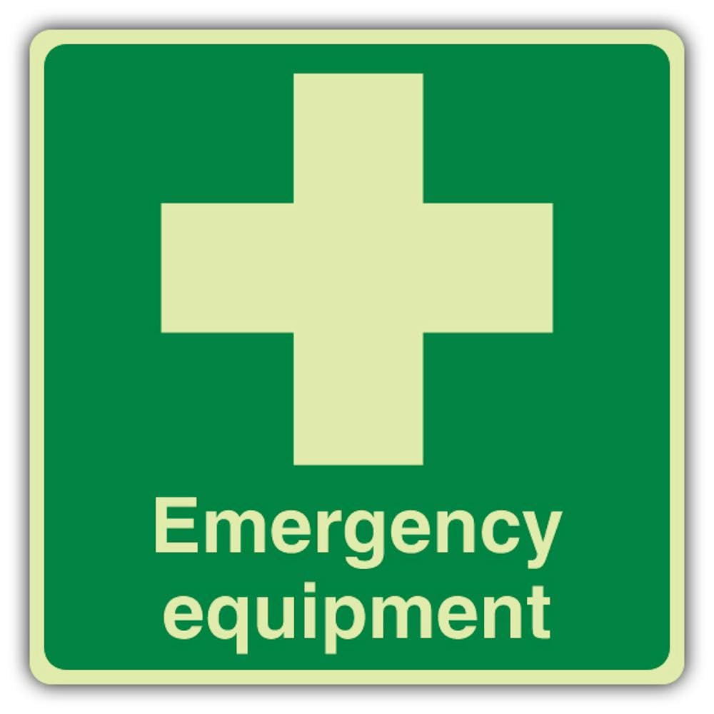 V Safety Photoluminescent Emergency Equipment - Square Safety Sign - 150 x 150 mm - 1.2mm Rigid Plastic - Double Glow