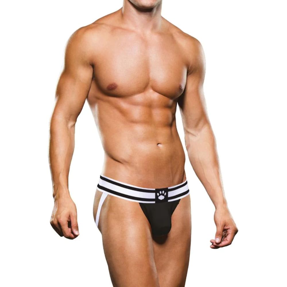 Prowler Mens Black & White Jock Strap, Super Comfy With Elasticated Waist Band (Large 32"-34")