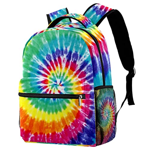 Sac à dos imprimé tie-dye coloré avec grand volume scolaire