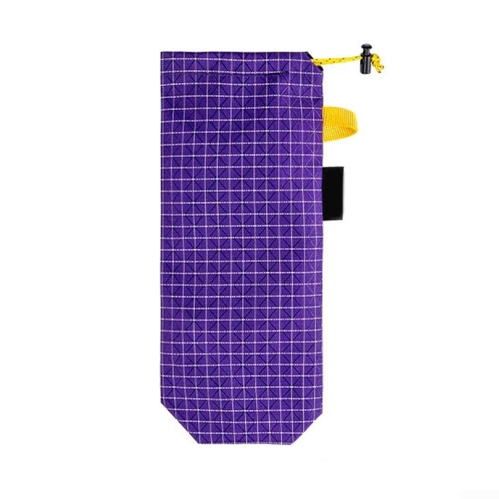 Outdoor Camping Tent Peg Bag, Ultralight Nylon Tent Stake Storage Pouch, Portable Hiking Gear Organizer for Small Stakes, Travel Case(purple S)