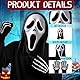 Scream Maske Mit Leuchtenden Gruselhandschuhen, Gruselige Halloween Ghost Maske Für Erwachsene, Horror Kostüm Zubehör Für Partys Und Veranstaltungen, 2-Teiliges Set