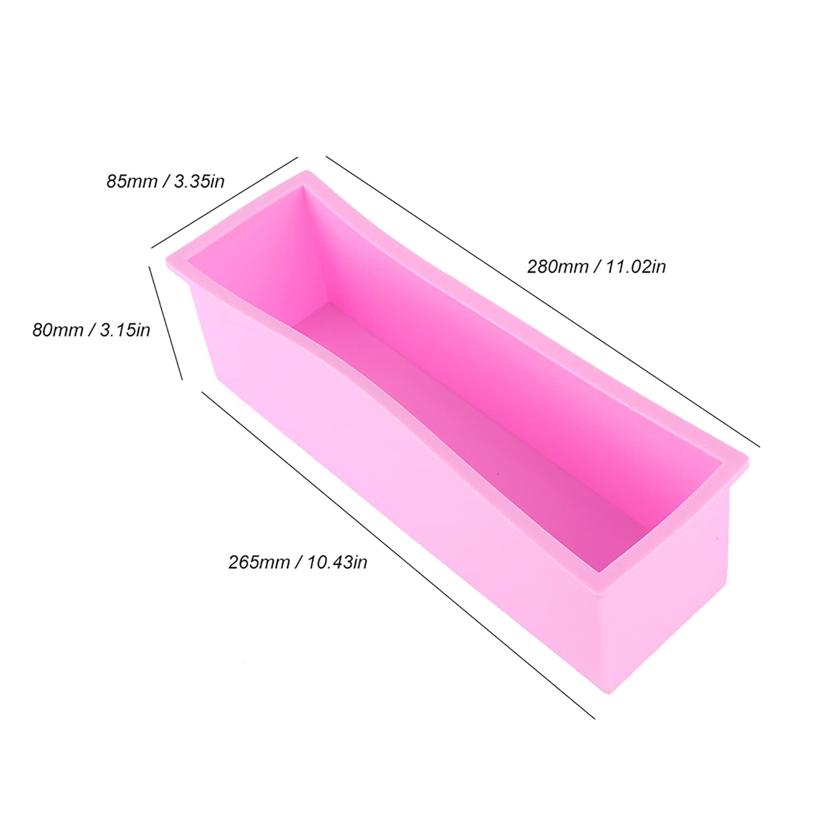 Wszechstronna Forma do Mydła 1200ml Forma do Bochenka Wielokrotnego Użytku, nóż do Mydła z Zestawem Skal, Różowy materiał Silikonowy do Samodzielnego Robienia Mydła