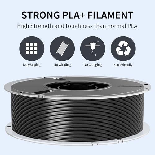 Image of RAMBERY 4KG PLA+ 3D Printer Filament 1.75mm, Toughness Upgraded, 3D Printing Filament Fit Most FDM Printers, PLA Plus Black X 4 Spools