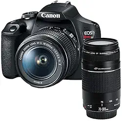 Câmera Canon T7 + Lente 18-55mm + Lente 75-300mm