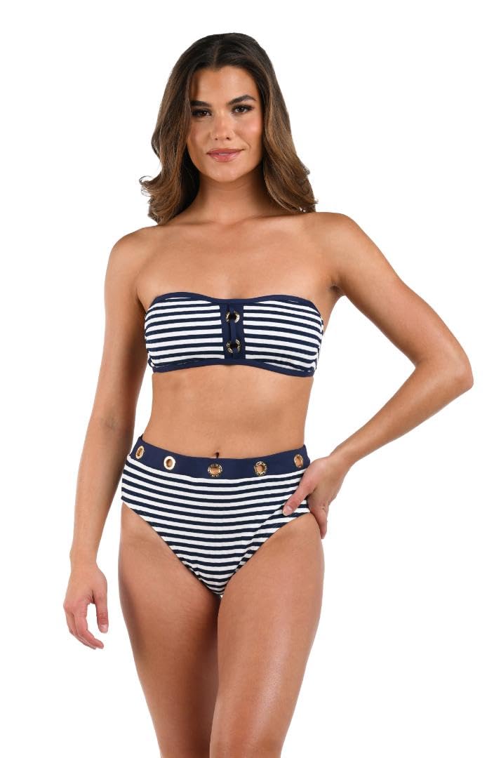 La Blanca Bandeau Hipster Bikini Swimsuit Top Parte Superiore del Bikini Donna