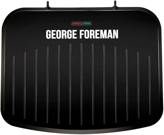 George Foreman 25810 Medium Fit Grill - Versatile Griddle, Hot Plate and Toastie Machine with Improved Non-Stick Coating and Speedy Heat Up, Black
