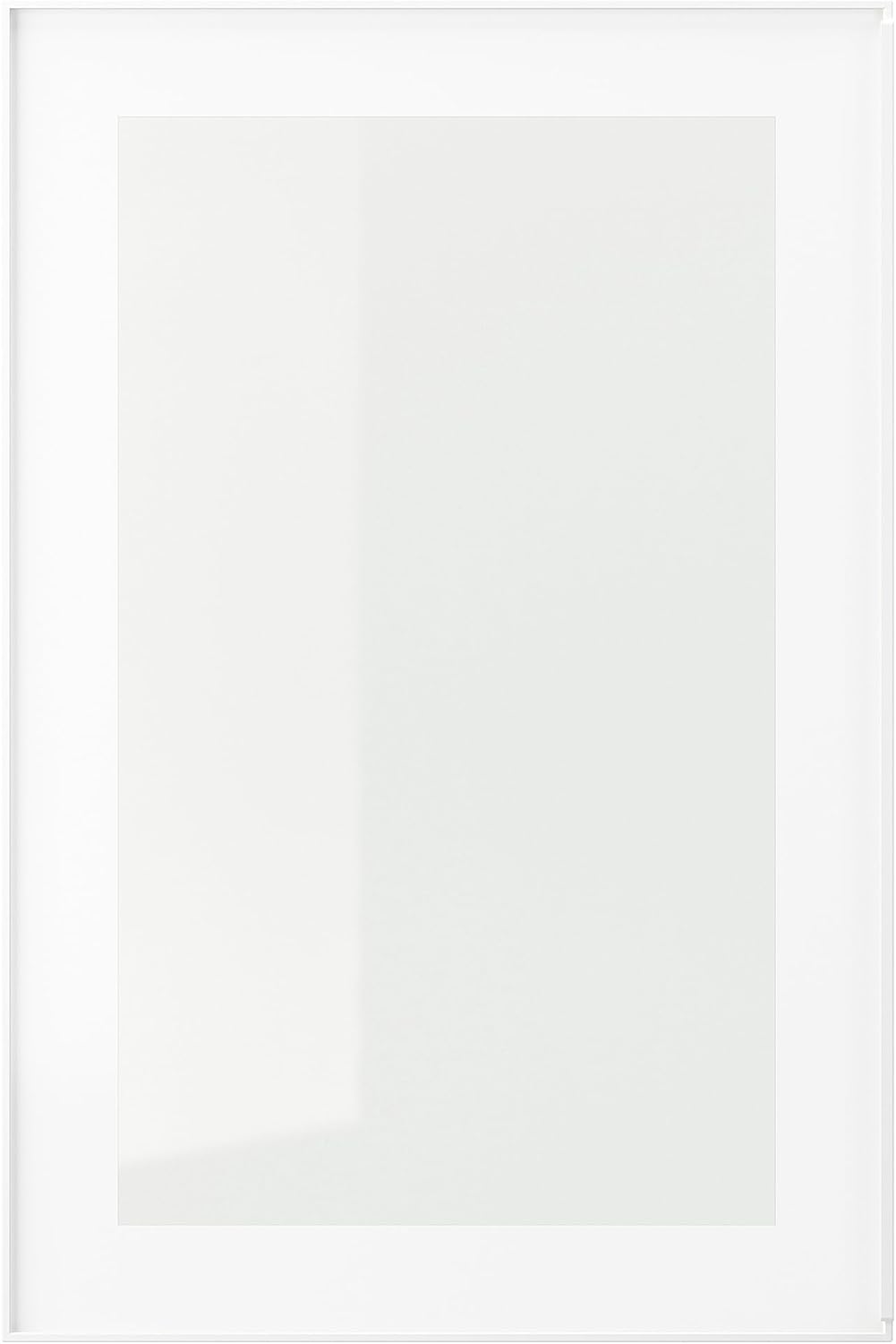 HEJSTA Glass door, white/clear glass, 40x60 cm