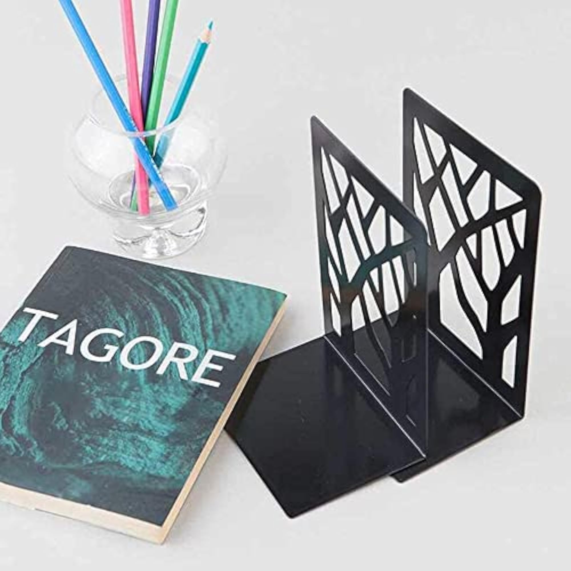 Metal Non-Slip Bookend Bracket for Heavy Books