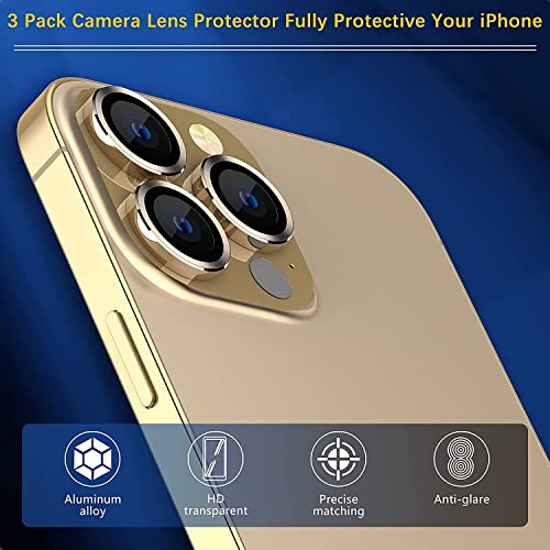Image of Compatible for I Phone 13 pro Camera Lens ring camera Protector Camera lens ring protector for i phone 13 pro gold
