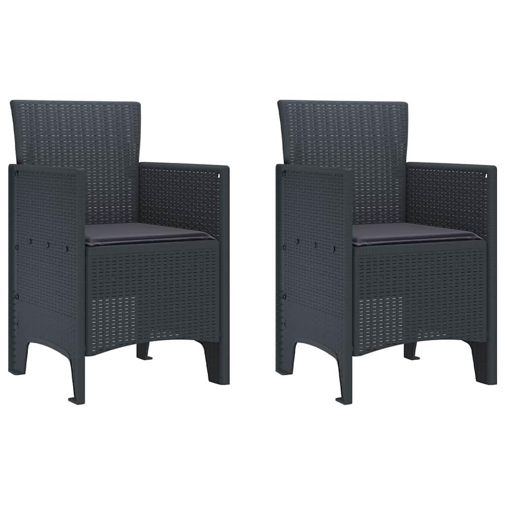 Juego de muebles de jardín de 3 piezas de ratán sintético, con mesa y 2 sillas, duradero patio comedor para balcón y terraza