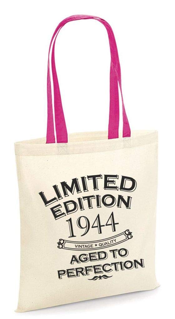 Bags dcgprintwear 1944 Birthday Gift Present Tote Shopping Bag For Life Cotton Limited Edition Aged To Perfection