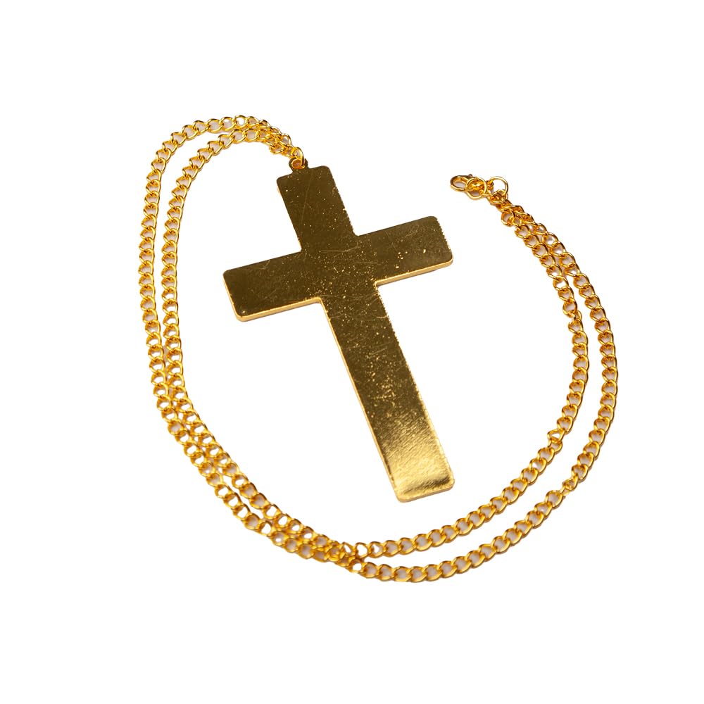 Wicked Costumes Gold Metal Cross Pendant for Priest/Nun Fancy Dress Accessory