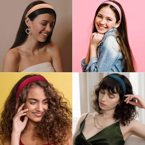 Image of Shining Diva Fashion 10 PCS Stylish Satin Headbands Hairband Non Slip Hair Bands for Women Girls Teens Kids Hair Accessories Birthday Gifts (16845hb)