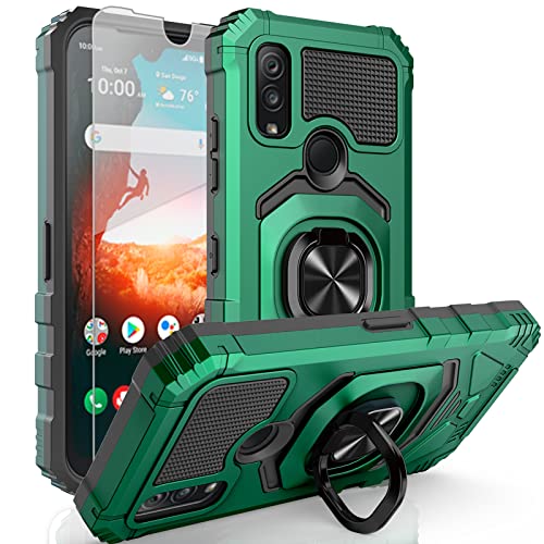 Ailiber Compatible with Kyocera DuraSport 5G Case, DuraSport UW C6930 Case with Screen Protector, Ring Kickstand for Magnetic Car Mount, Rugged Heavy Duty Protector Phone Cover for Kyocera C6930-Green