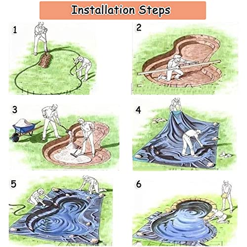 Hdpe Pond Skins, Aging-Proof Black Pond Liners, Pliable Durable Koi Fish Pond Tarp, Highly Moisture Resistant, Customizable, For Waterfall, Fish Ponds, Garden Fountain - 7.87Mil ( Size : 3.3X3.3Ft ) #TOP6