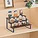 YINMIT Wooden Perfume Organizer, Tiered Cologne Organizer for Men, Black Cologne Stand Perfume Stand, Risers Display Stands for Perfume, Makeup, Cupcake, Dessert, Party (3 Tier Retro, 11.8 In)