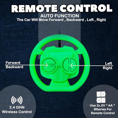 Image of Smartboy's 360-Degree Rotational High Speed 5 Way Remote Controlled Stunt Car Toy Vehicle with 3D Lightning and Musical for Boys Girls Kids - Rechargeable with USB Charging Cable (9802 - Green)