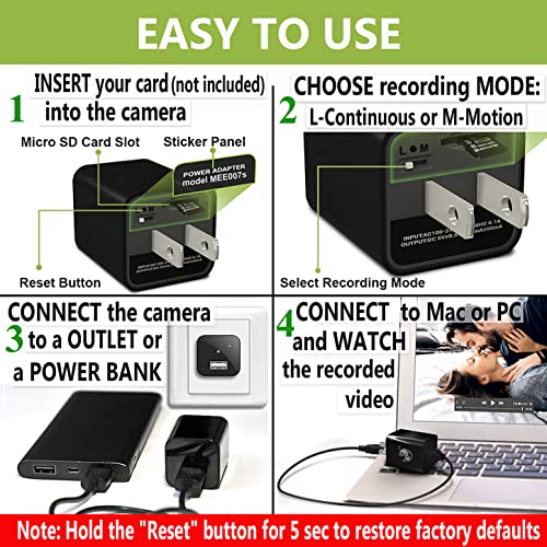 DIVINEEAGLE Mini Spy Camera Hidden Camera Charger | Secret Camera 1080p Full HD | Small Hidden Nanny Camera | Surveillance Camera | USB Charger Camera | Hidden Spy Cam | Hidden Cam - Image 6