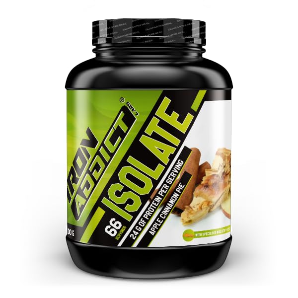 Iron Addict Labs - Addict ISO 2Kg - Proteína Isolada Suero Leche - Aumento Masa Muscular - Recuperación Post Entreno - Sabor Pastel Manzana y Canela