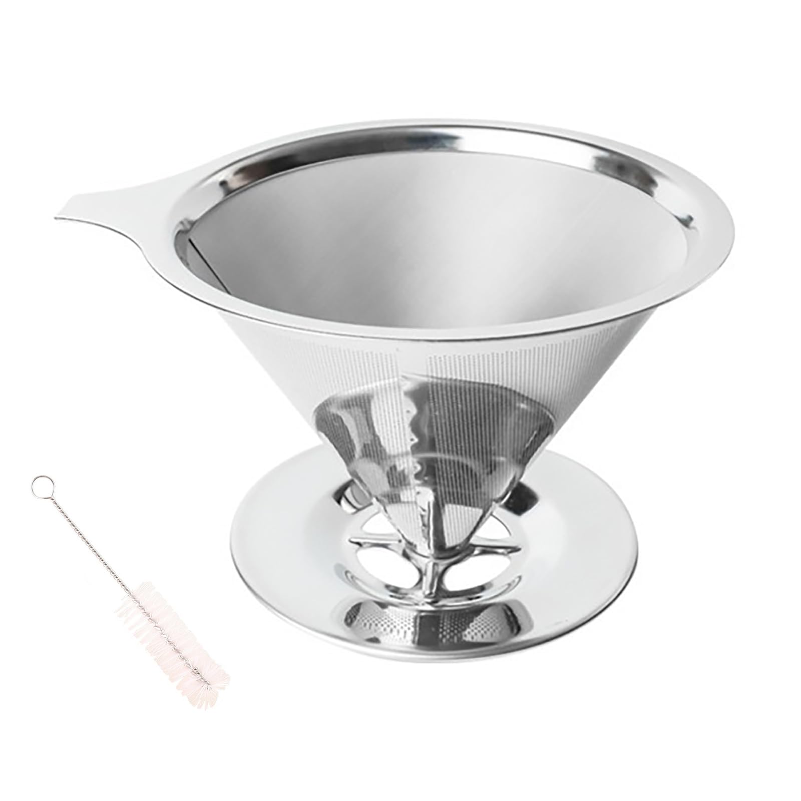 Pour Over Coffee Dripper Stainless Steel Coffee Filter Metal Cone Filter Extra Fine Wire…