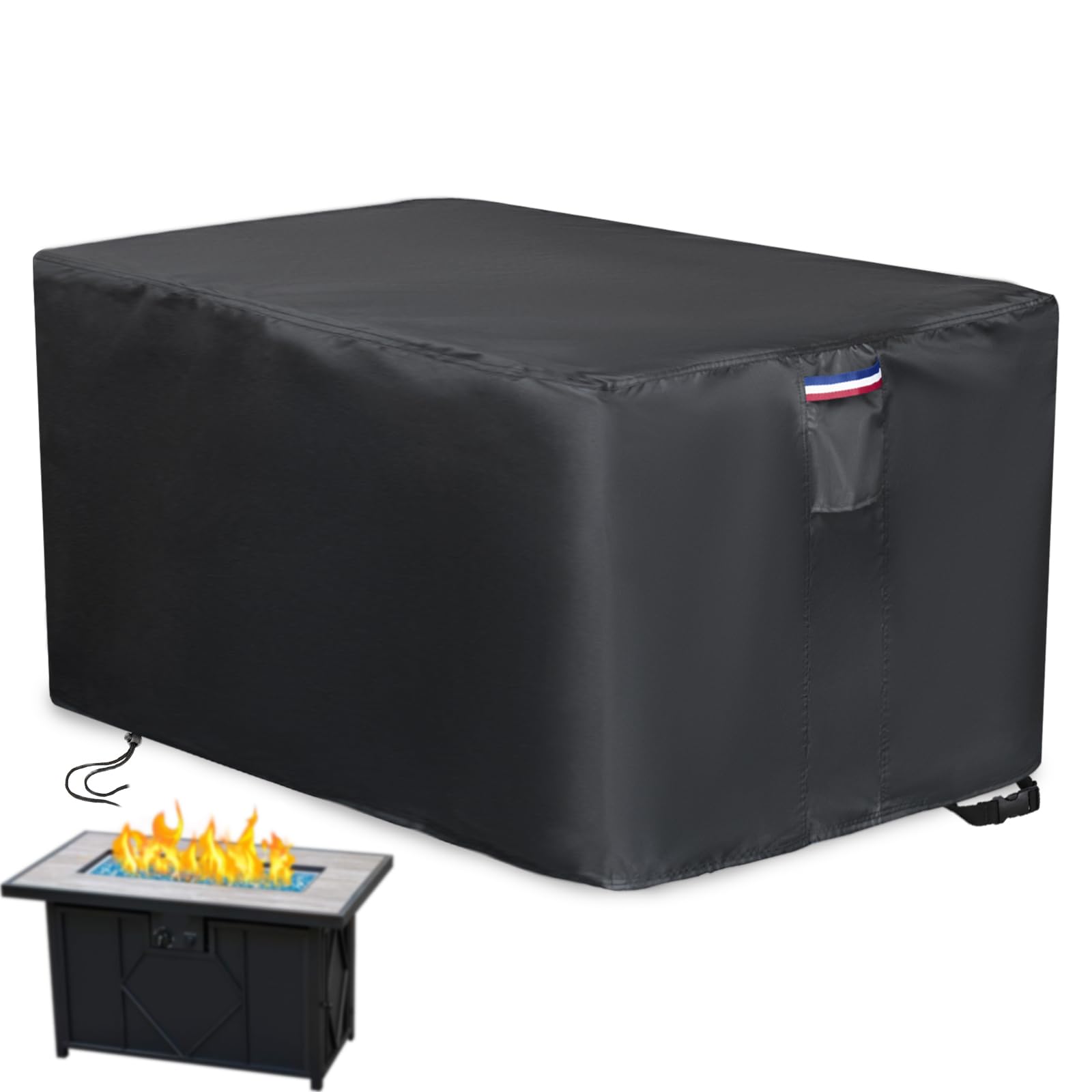 Fire Pit Cover Rectangular 600D Firepit Cover for 40" Gas Fire Pit