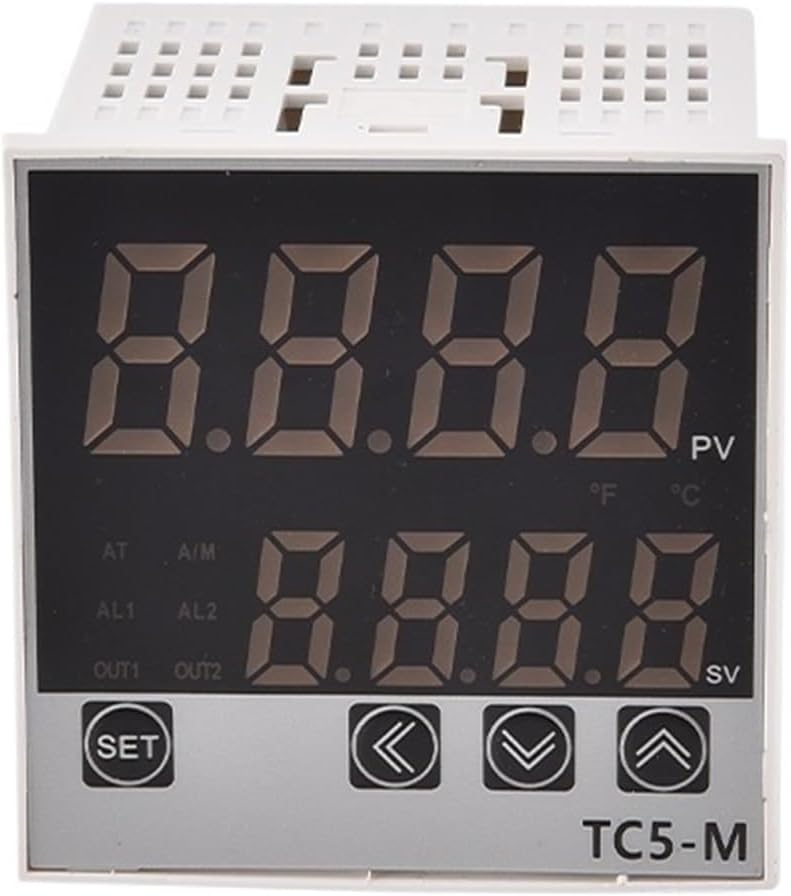 1PCS TC5 Series Intelligent Digital Display Temperature Controller AC220-240V Universal Input Double Output PID Control Thermostat(TC5-S)