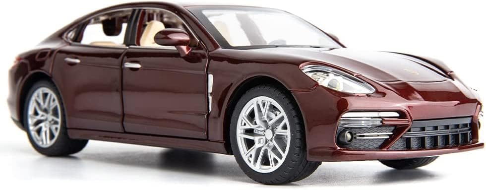 Image of 1:24 Porsche Panamera Diecast Metal Pullback Openable Doors Toy Cars with Flashing Light and Musical Sound for Gifts Toys for Kid (Red)