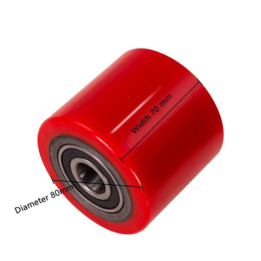 rullo per transpallet, Rulli, set completo di transpallet/camion con assi, coppia ruote sterzanti, 4 rulli carico anteriori