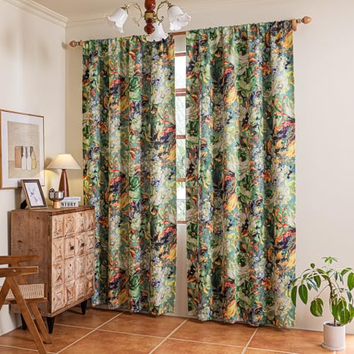 Tootop Printing Curtains Deluxe Green Living Room Room semi Shading