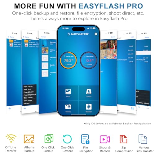 Image of ZARMST Flash Drive for iPhone 256GB, 4 in 1 USB Type C Memory Stick, Photo Stick External Storage Thumb Drive for iPhone iPad Android Computer, Sky Blue