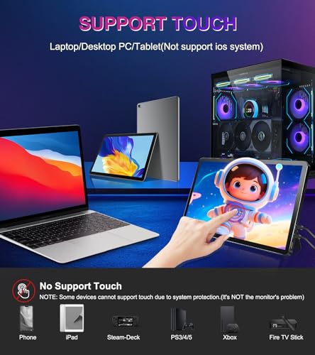 Image of 11 inch 2.5K 2560x1600 139% sRGB 1500:1 Portable Touchscreen USB-C HDMI Monitor 400nits for PC, Screen Extender IPS Small HDR Touch Screen Monitor, Mini CNC Display for Laptop PC Xbox PS4 /5