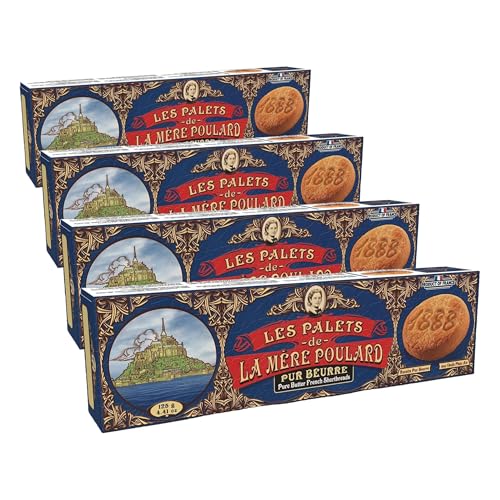 LA MÈRE POULARD, galletas tipo palets de mantequilla pura 125g (Paquete de 4)