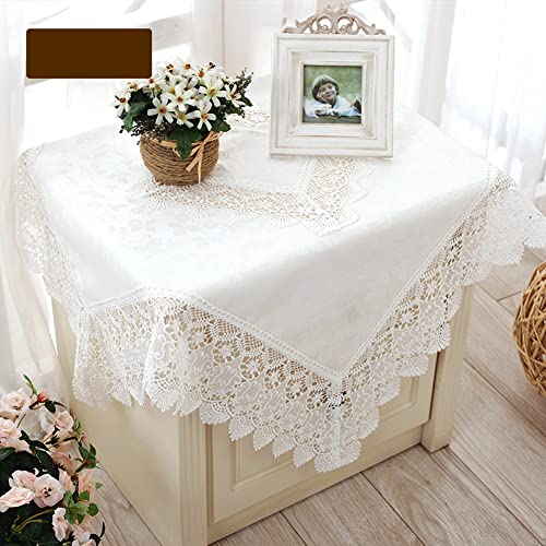 Levylisa Lace Square Tablecloth 23 X 23 Inch Elegant White Bedside Table Cover Embroidery Flower Design Table Overlays Dust Proof Cover Table Cloth Mat Bedroom Decor #TOP1