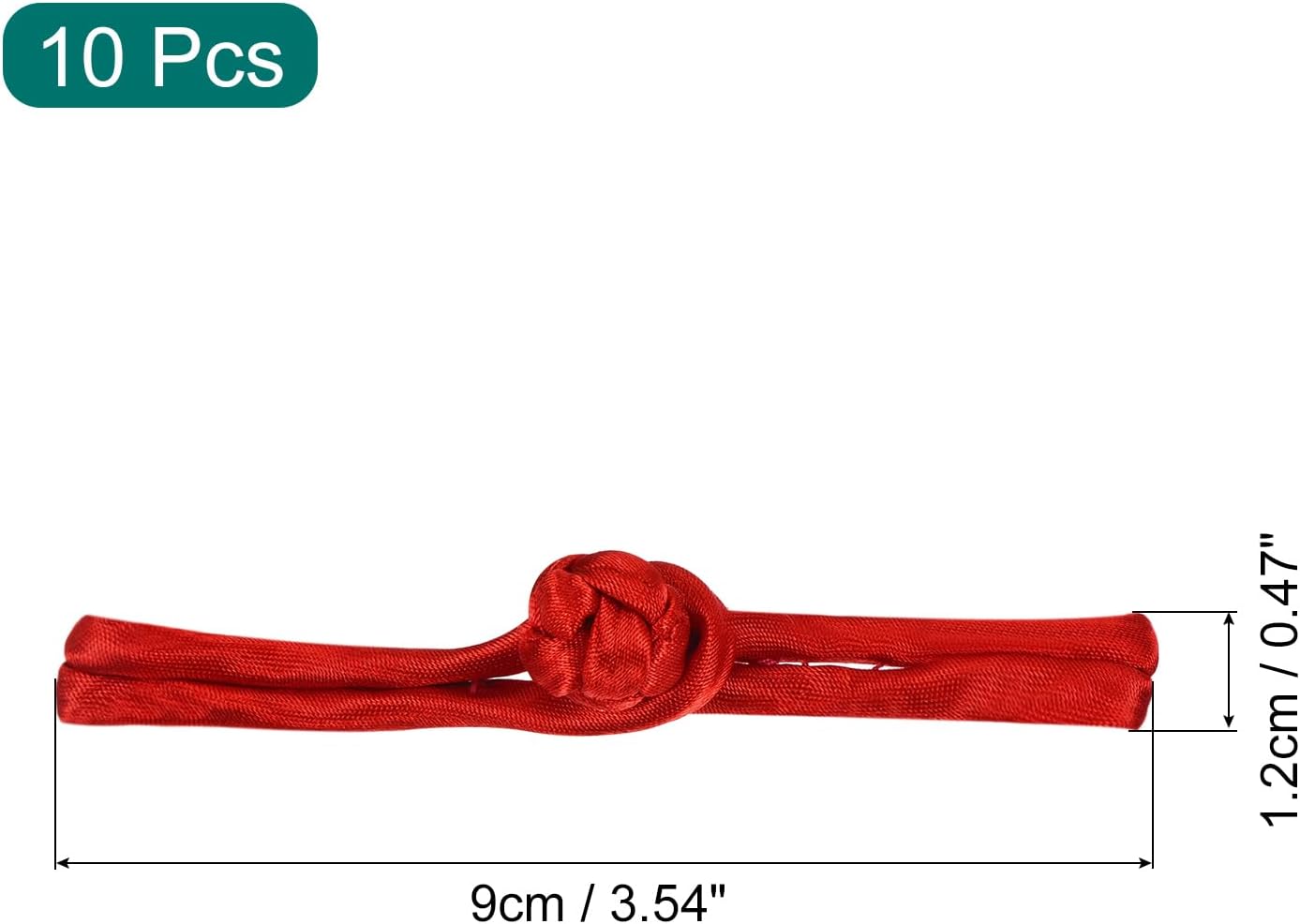 MECCANIXITY 10 Pairs Chinese Knots Frog Buttons Closure Red Sewing Buttons Fasteners for DIY Sewing Coats Cloak Sweater Bridal Costume Outfit,3.54x0.47 Inch