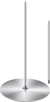 ZAUGONTW Vertical Skewer Grill - Stainless Removable Vertical Brazilian Barbecue Grilling Rack Meat Spit - Perfect for Steak, Whole Chickens, Whole Fish, Large Meat