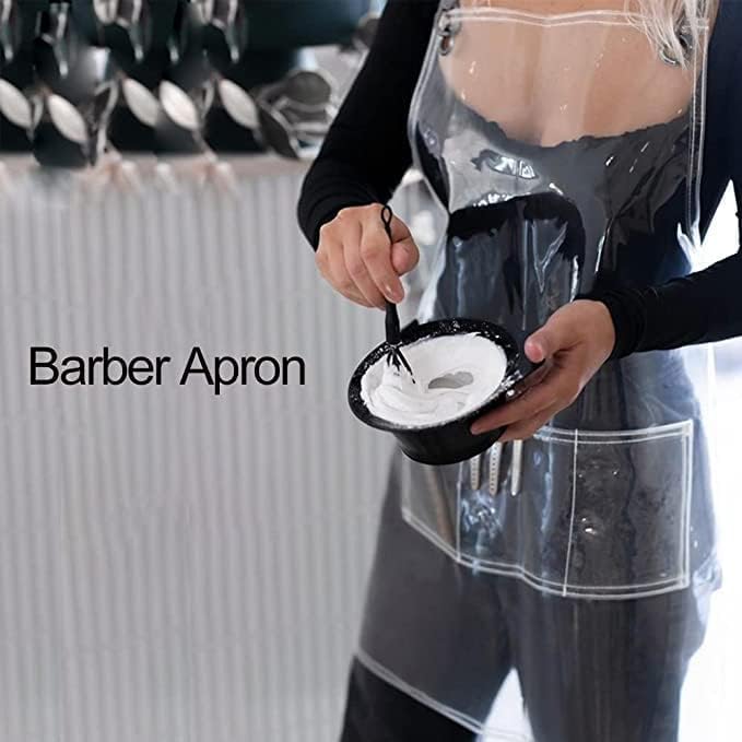 Miniatura 5 de Delantal para estilista de cabello MIKI WELL para salón, barbero, atrezzo cruzado, delantal impermeable de trabajo con 3 bolsillos (58 cm ancho x 65