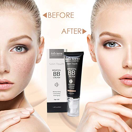 Bellaterra Cosmetics BB Cream Tinted Moisturizer Mineral Foundation, All Shades 1.69oz - Fair 101